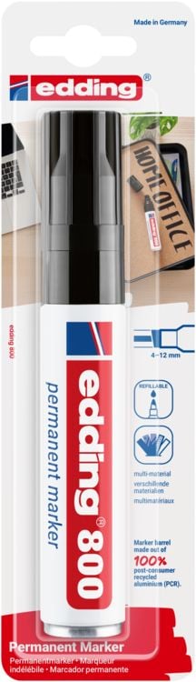Produktbild: edding 800 Permanentmarker schwarz, 4-12mm