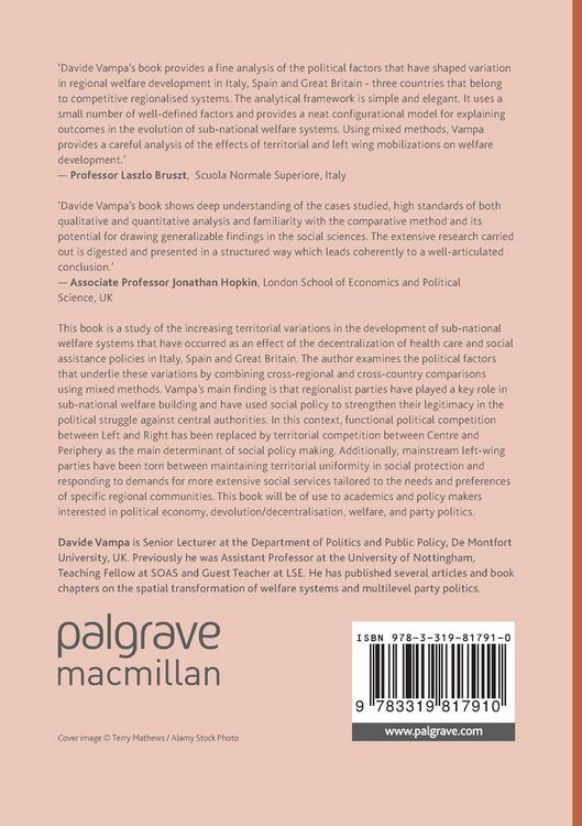 Produktbild: The Regional Politics of Welfare in Italy, Spain and Great Britain