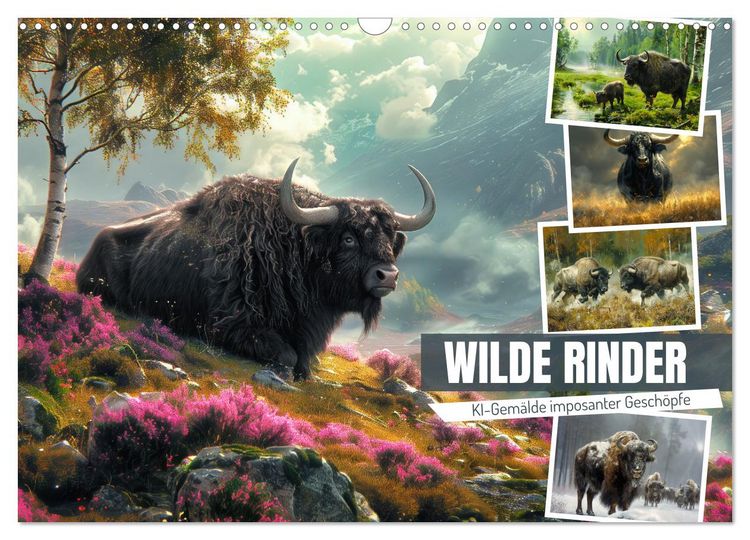 Produktbild: Wilde Rinder (Wandkalender 2026 DIN A3 quer), CALVENDO Monatskalender