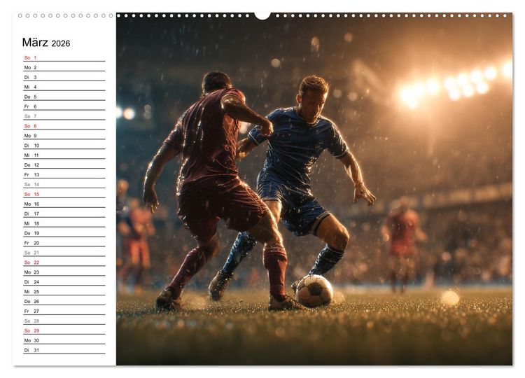 Produktbild: Fu&szlig;ball Kalender - Das Spiel unseres Lebens (hochwertiger Premium Wandkalender 2026 DIN A2 quer), Kunstdruck in Hochglanz