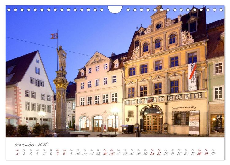 Produktbild: Erfurt - Die Landeshauptstadt mit Geschichte (Wandkalender 2026 DIN A4 quer), CALVENDO Monatskalender