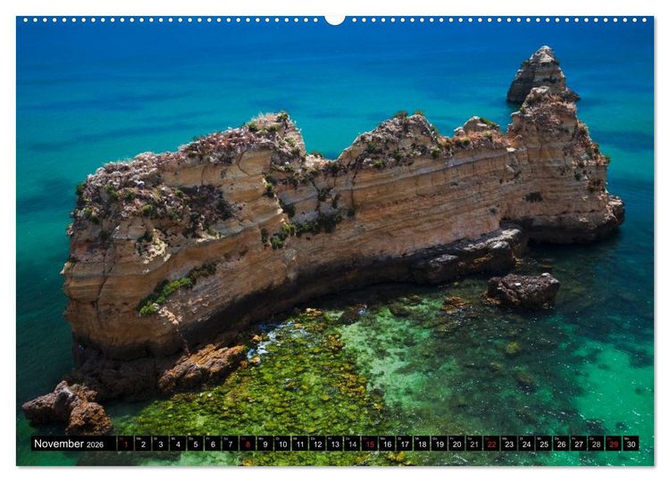 Produktbild: Str&auml;nde, Felsen und Meer - ALGARVE 2026 (hochwertiger Premium Wandkalender 2026 DIN A2 quer), Kunstdruck in Hochglanz