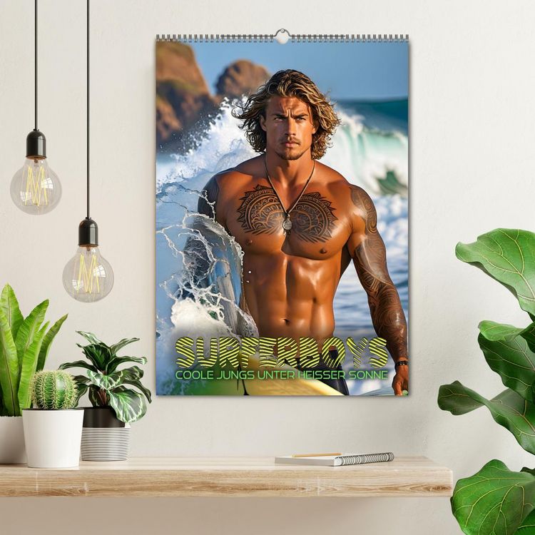 Produktbild: Surferboys - coole Jungs unter hei&szlig;er Sonne (Wandkalender 2026 DIN A2 hoch), CALVENDO Monatskalender