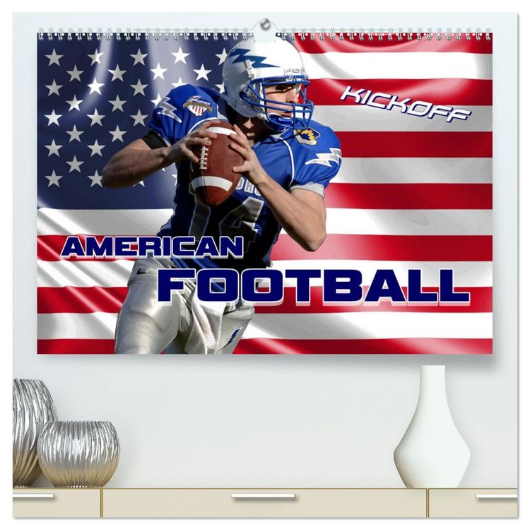 Produktbild: American Football - Kickoff (hochwertiger Premium Wandkalender 2026 DIN A2 quer), Kunstdruck in Hochglanz
