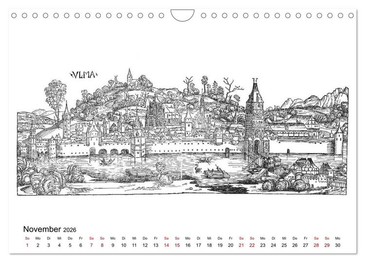 Produktbild: Schedelsche Weltchronik Deutsche St&auml;dte 1493 (Wandkalender 2026 DIN A4 quer), CALVENDO Monatskalender