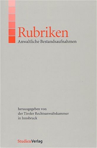 Produktbild: Rubriken - Anwaltliche Bestandsaufnahmen
