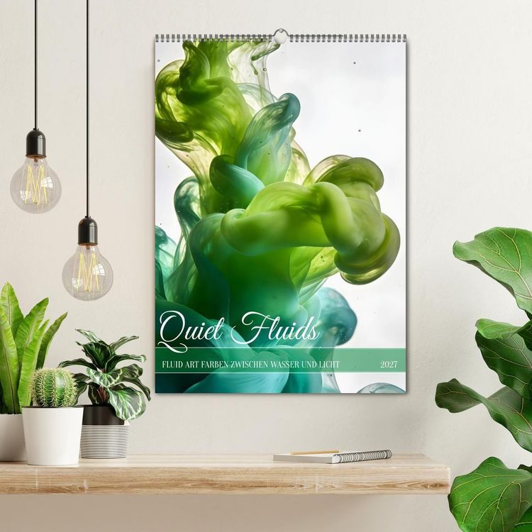 Produktbild: Quiet Fluids - Fluid Art Farben zwischen Wasser und Licht (Wandkalender 2027 DIN A2 hoch), CALVENDO Monatskalender