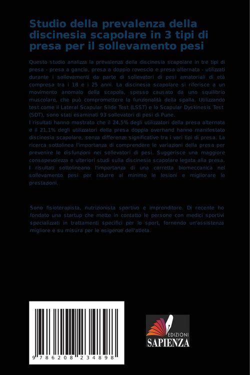Produktbild: Studio della prevalenza della discinesia scapolare in 3 tipi di presa per il sollevamento pesi
