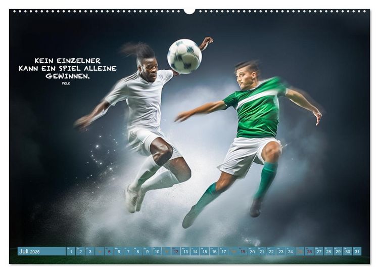 Produktbild: Fu&szlig;ball und tolle Spr&uuml;che (hochwertiger Premium Wandkalender 2026 DIN A2 quer), Kunstdruck in Hochglanz
