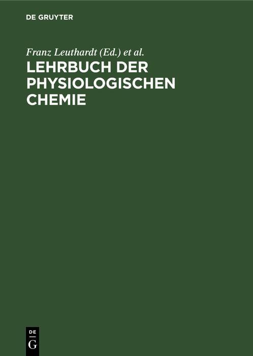 Produktbild: Lehrbuch der physiologischen Chemie