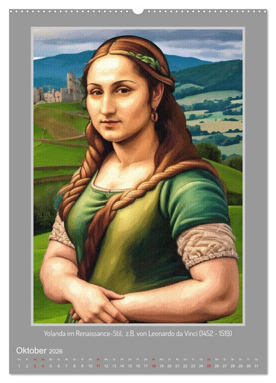 Produktbild: Yolanda in der Kunstgalerie (hochwertiger Premium Wandkalender 2026 DIN A2 hoch), Kunstdruck in Hochglanz
