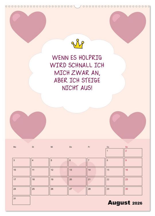 Produktbild: K&ouml;nigin &uuml;ber alles! Typokalender f&uuml;r starke Frauen (Wandkalender 2026 DIN A2 hoch), CALVENDO Monatskalender