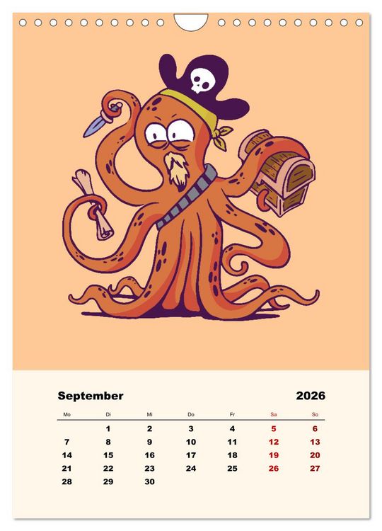 Produktbild: Tierische Piraten (Wandkalender 2026 DIN A4 hoch), CALVENDO Monatskalender