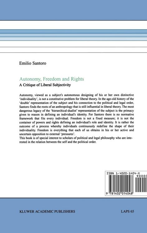 Produktbild: Autonomy, Freedom and Rights