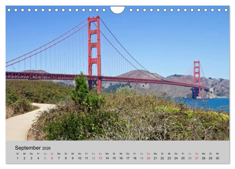 Produktbild: GOLDEN GATE BRIDGE Faszination San Francisco (Wandkalender 2026 DIN A4 quer), CALVENDO Monatskalender