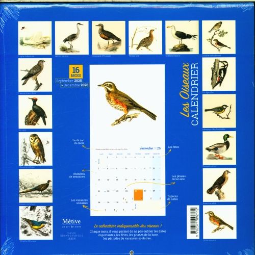 Produktbild: Les oiseaux : calendrier 2026
