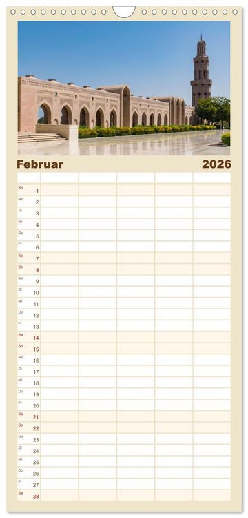 Produktbild: Familienplaner 2026 - Faszinierender Oman mit 5 Spalten (Wandkalender, 21 x 45 cm) CALVENDO