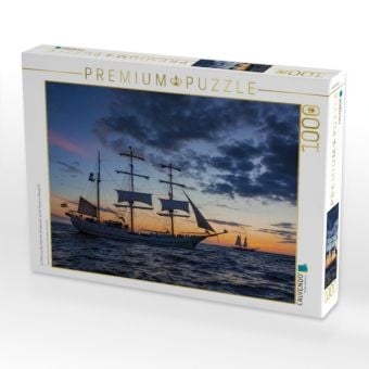 Produktbild: CALVENDO Puzzle Ein Motiv aus dem Kalender Windjammer auf der Ostsee im Abendlicht | 1000 Teile Lege-Gr&ouml;&szlig;e 64x48cm Foto-Puzzle f&uuml;r gl&uuml;ckliche Stunden