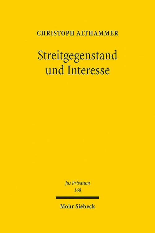 Bild vom Artikel Streitgegenstand und Interesse vom Autor Christoph Althammer