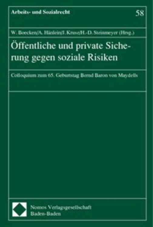Produktbild: &Ouml;ffentliche und private Sicherung gegen soziale Risiken