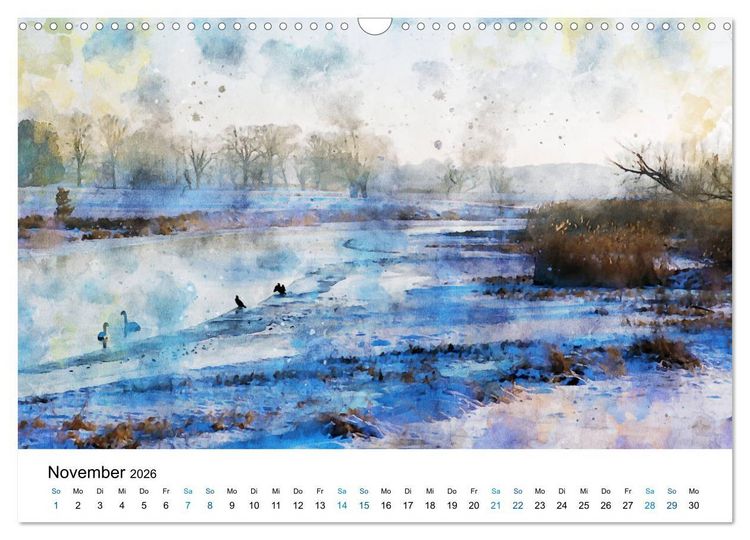 Produktbild: Havelland in Aquarell (Wandkalender 2026 DIN A3 quer), CALVENDO Monatskalender