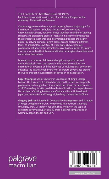 Produktbild: Corporate Governance and International Business
