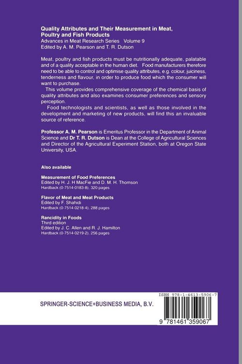 Produktbild: Quality Attributes and their Measurement in Meat, Poultry and Fish Products