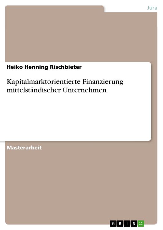 Produktbild: Kapitalmarktorientierte Finanzierung mittelst&auml;ndischer Unternehmen