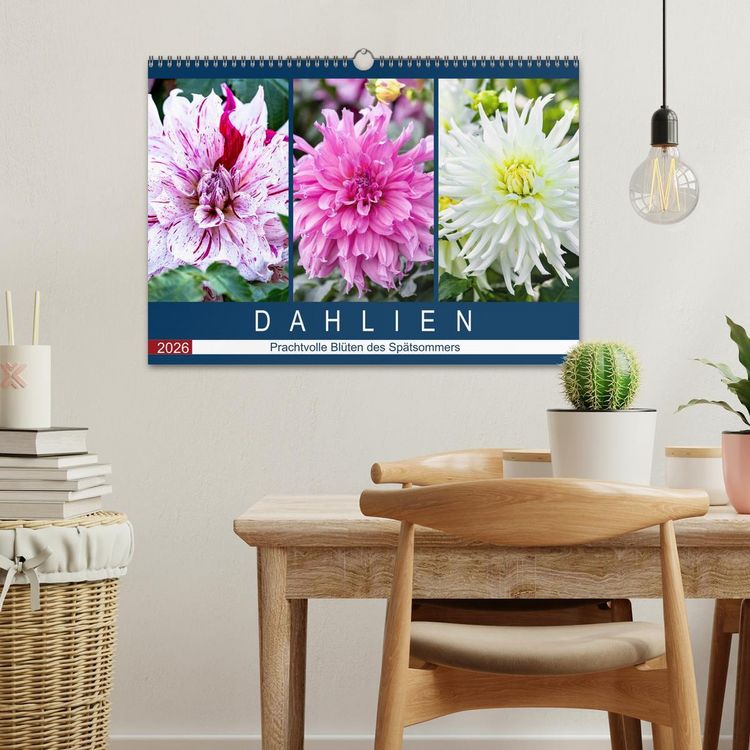 Produktbild: Dahlien - Prachtvolle Bl&uuml;ten des Sp&auml;tsommers (Wandkalender 2026 DIN A3 quer), CALVENDO Monatskalender