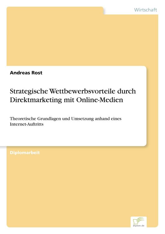 Produktbild: Strategische Wettbewerbsvorteile durch Direktmarketing mit Online-Medien