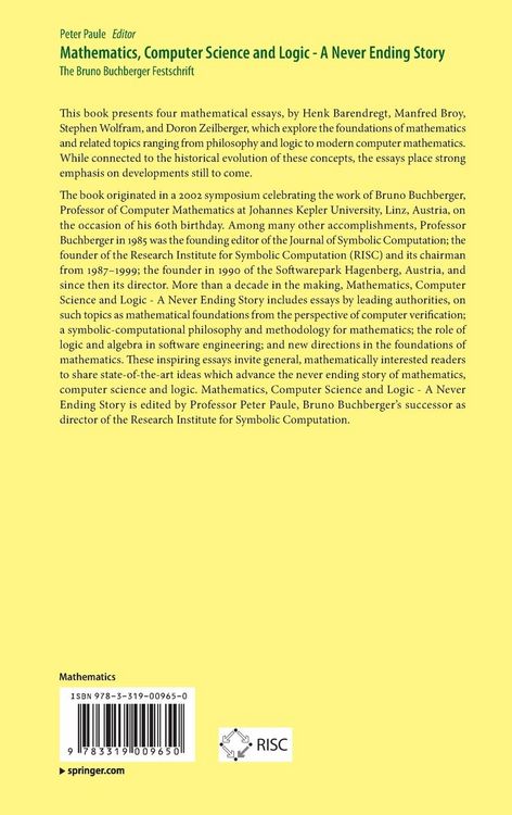 Produktbild: Mathematics, Computer Science and Logic - A Never Ending Story