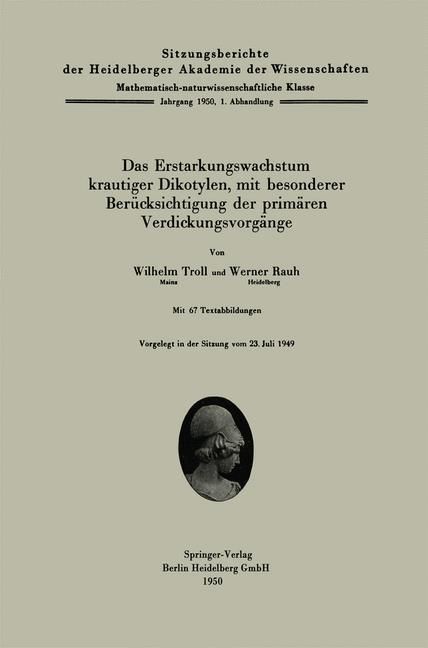 Produktbild: Das Erstarkungswachstum krautiger Dikotylen, mit besonderer Ber&uuml;cksichtigung der prim&auml;rem Verdickungsvorg&auml;nge