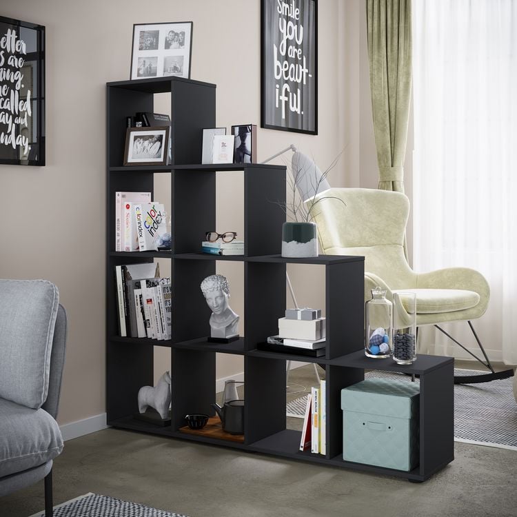 Produktbild: Holz Stand Treppenregal Regal 10 F&auml;cher Napoli