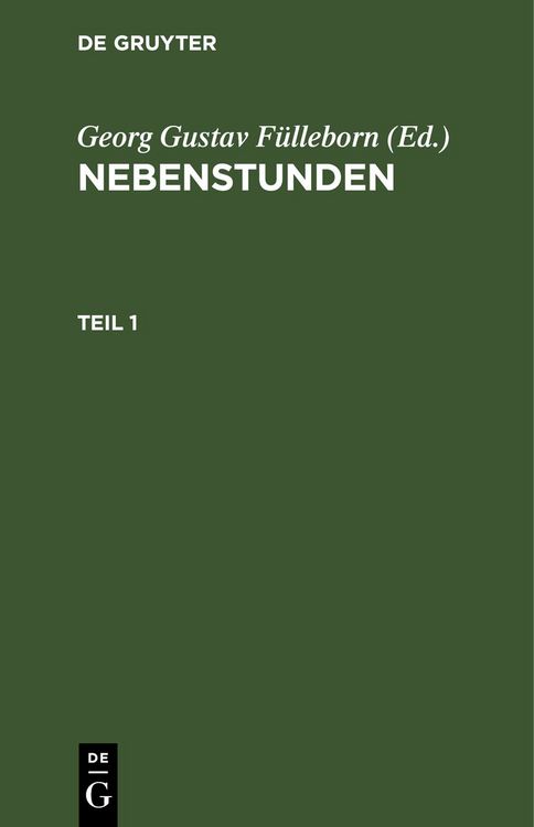 Produktbild: Nebenstunden. Teil 1