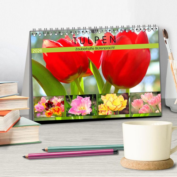 Produktbild: Tulpen. Zauberhafte Bl&uuml;tenpracht (Tischkalender 2026 DIN A5 quer), CALVENDO Monatskalender