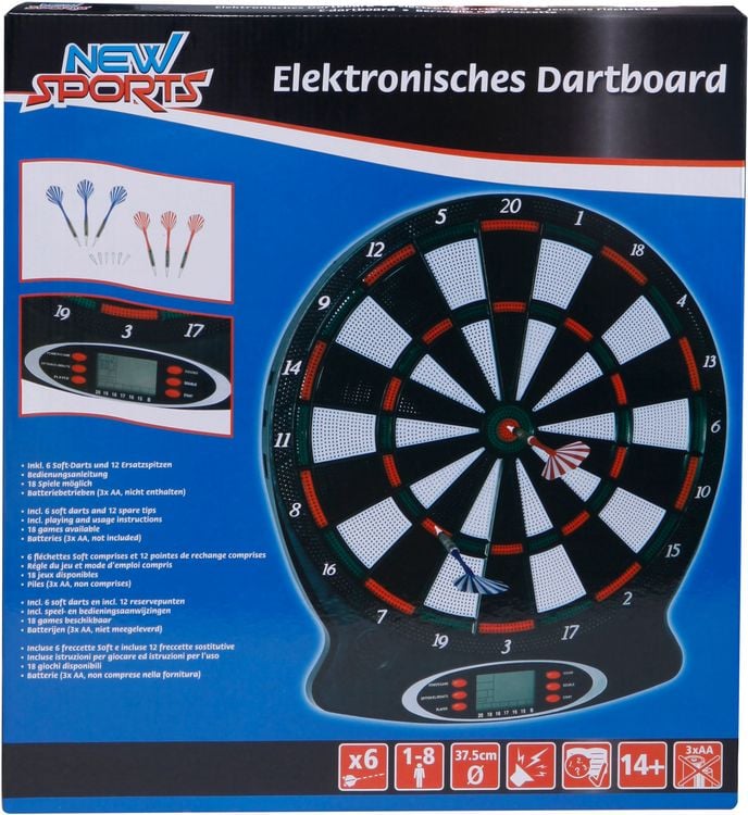Produktbild: New Sports Elektronisches Dartboard, 18 Spiele