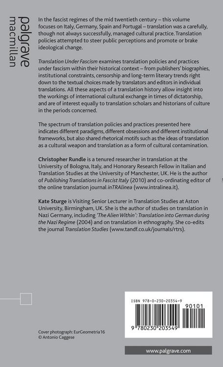 Produktbild: Translation Under Fascism