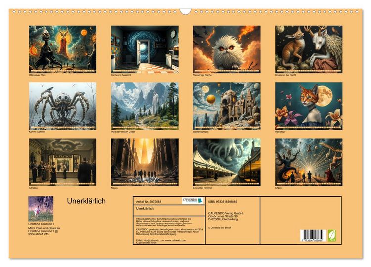 Produktbild: Unerkl&auml;rlich (Wandkalender 2026 DIN A2 quer), CALVENDO Monatskalender