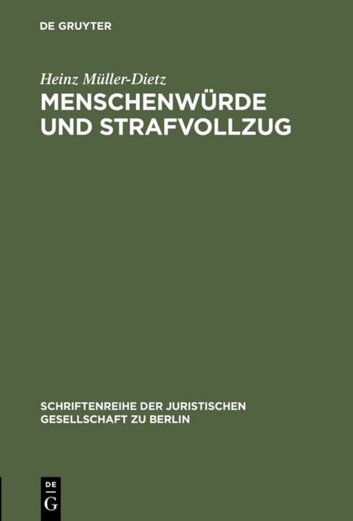 Produktbild: Menschenw&uuml;rde und Strafvollzug