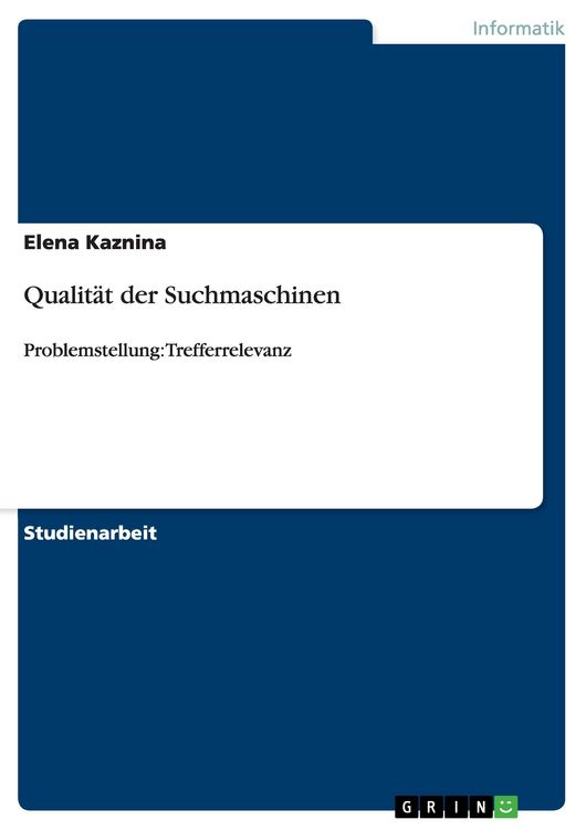 Produktbild: Qualit&auml;t der Suchmaschinen