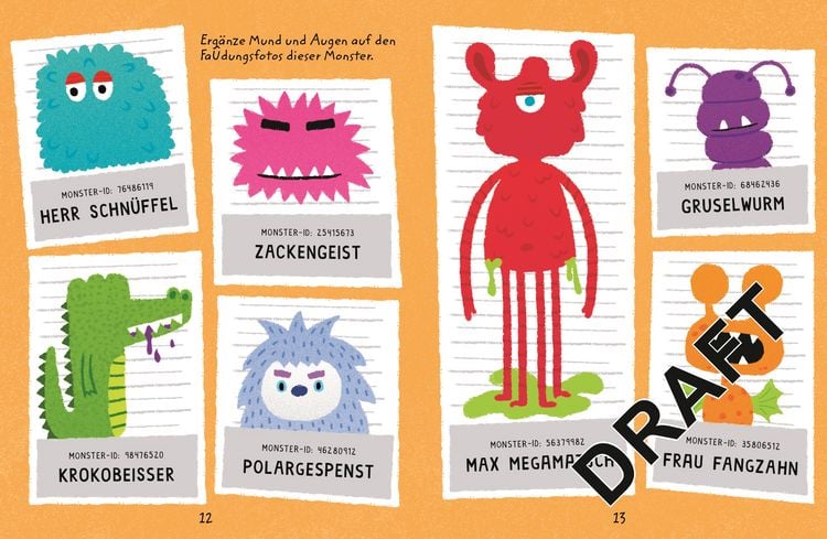 Produktbild: Usborne Minis - Sticker-Kreativbuch: Monster-Gesichter