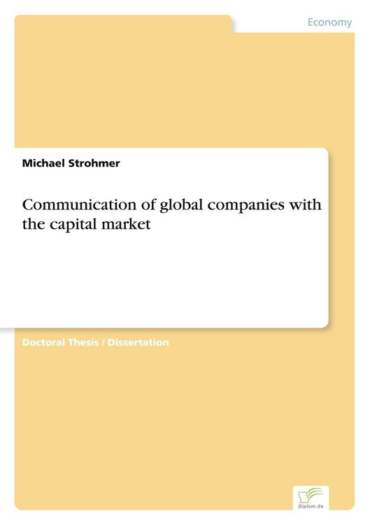 Produktbild: Communication of global companies with the capital market