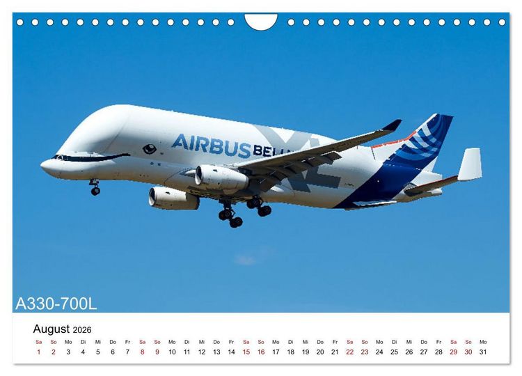 Produktbild: Flugzeuge von Airbus (Wandkalender 2026 DIN A4 quer), CALVENDO Monatskalender