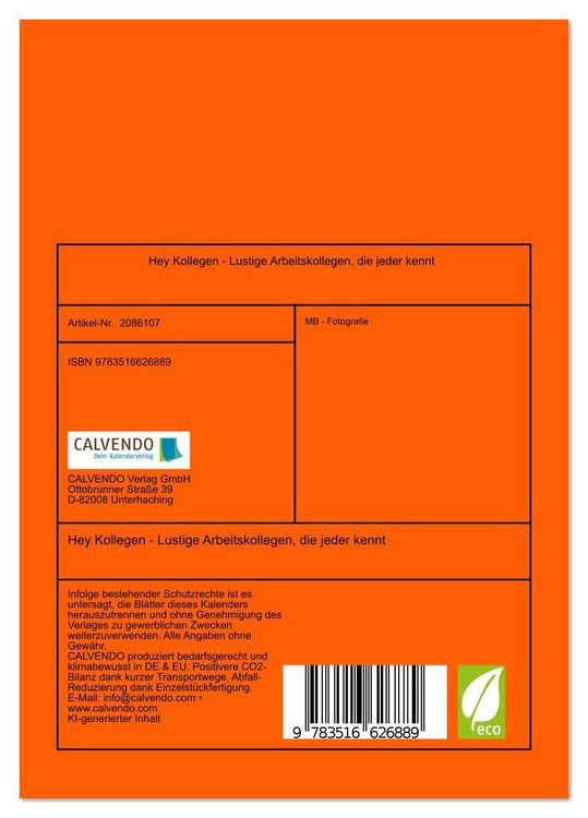 Produktbild: Hey Kollegen - Lustige Arbeitskollegen, die jeder kennt (Tischkalender 2026 DIN A5 hoch), CALVENDO Monatskalender