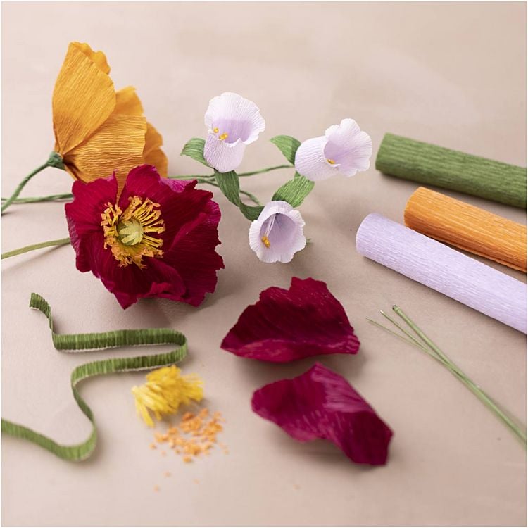 Produktbild: Creativ Company DIY Sets Krepppapier Starter Kreativ Set Krepppapier, Sortierte Farben, 105 g, Kreativ Box