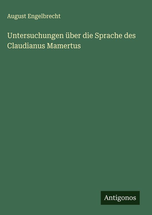 Produktbild: Untersuchungen &uuml;ber die Sprache des Claudianus Mamertus