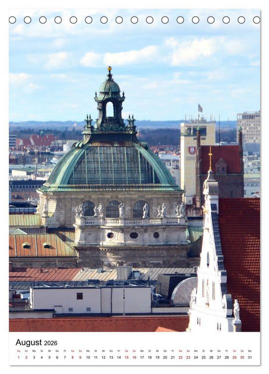 Produktbild: M&uuml;nchen Blick vom Alten Peter (Tischkalender 2026 DIN A5 hoch), CALVENDO Monatskalender
