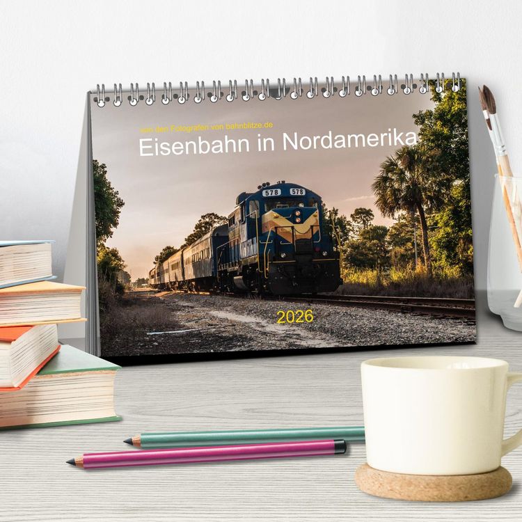 Produktbild: Eisenbahn in Nordamerika (Tischkalender 2026 DIN A5 quer), CALVENDO Monatskalender