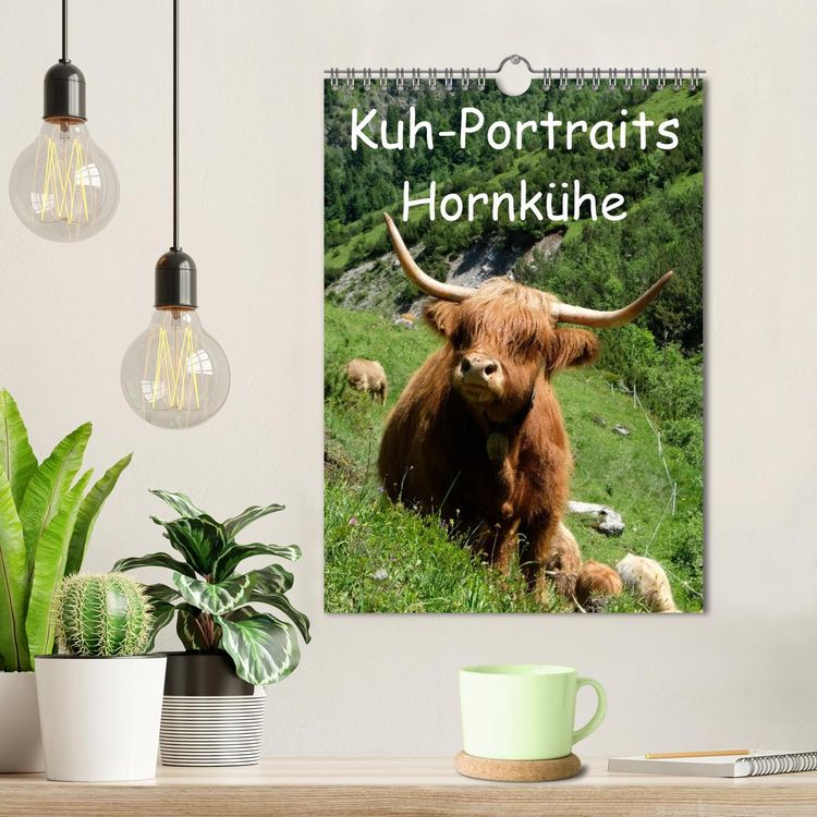 Produktbild: Kuhportraits Hornk&uuml;he (Wandkalender 2026 DIN A4 hoch), CALVENDO Monatskalender