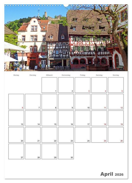 Produktbild: Weinheim an der Bergstra&szlig;e Planer (Wandkalender 2026 DIN A2 hoch), CALVENDO Monatskalender